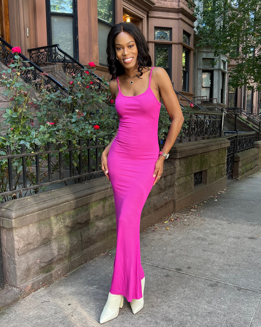 long pink maxi dress