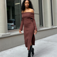 long sleeve midi dress