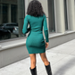 women's long sleeve mini dress
