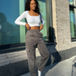 women's fleeced lined cargo sweatpants
