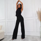 black knit top and trousers outfit for women
